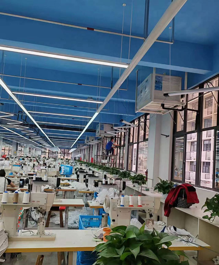 星科工業節能空調-臥式射流機安裝于紡織廠房降溫