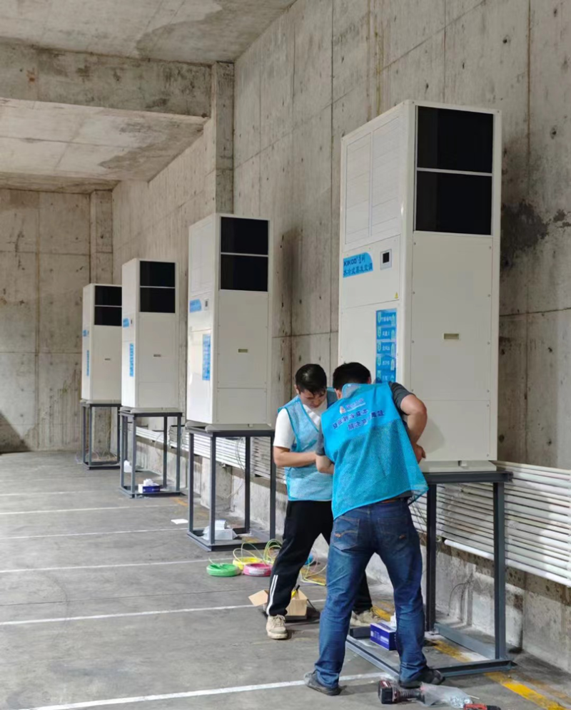 海墾集團蛋品雞蛋倉庫降溫使用星科蒸發(fā)冷省電空調(diào)SYL-ZL-25軸流立式柜機