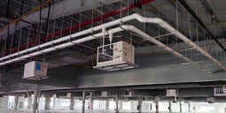 蒸發冷省電空調-臥式軸流機應用大型服裝廠房車間降溫案例