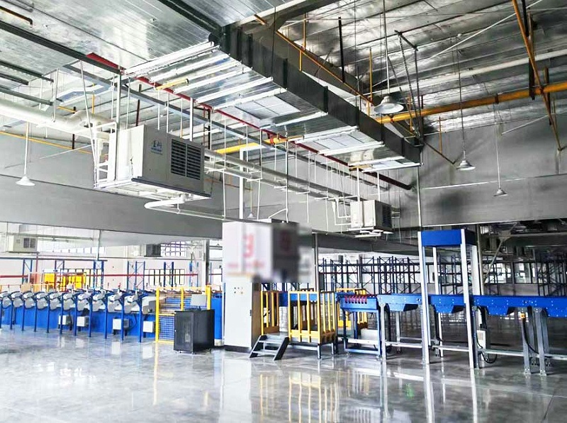 制衣廠制冷降溫，安裝蒸發(fā)冷省電空調(diào)-臥式軸流空調(diào)機組